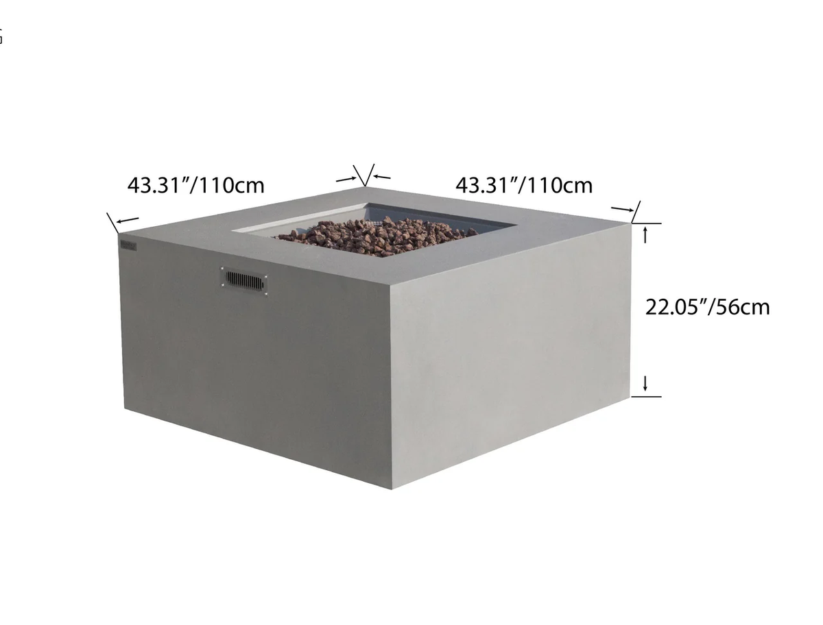Elementi Rocky Fire Table - 43" - Hidden Tank